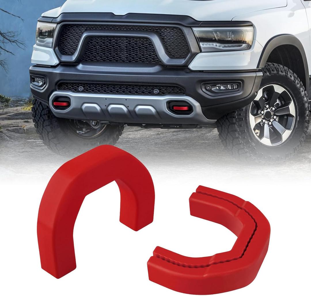 Front Tow Hooks Covers Hitch Cover customized Car Tow Hooks Compatible with RAM 1500 Accessories 2019-2026|Red (Not Fit for RAM 1500 Classic,Warlock,RAM 2500,RAM 3500)