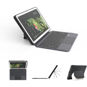 EIP Magnetix Keyboard Case for Google Pixel Tablet 11 inch (2023), Adjustable Viewing Angle, Detachable, Easy Carry, Protective Cover Compatible with Speaker Dock, 7 Backlight Color, US Layout (US Layout Black)