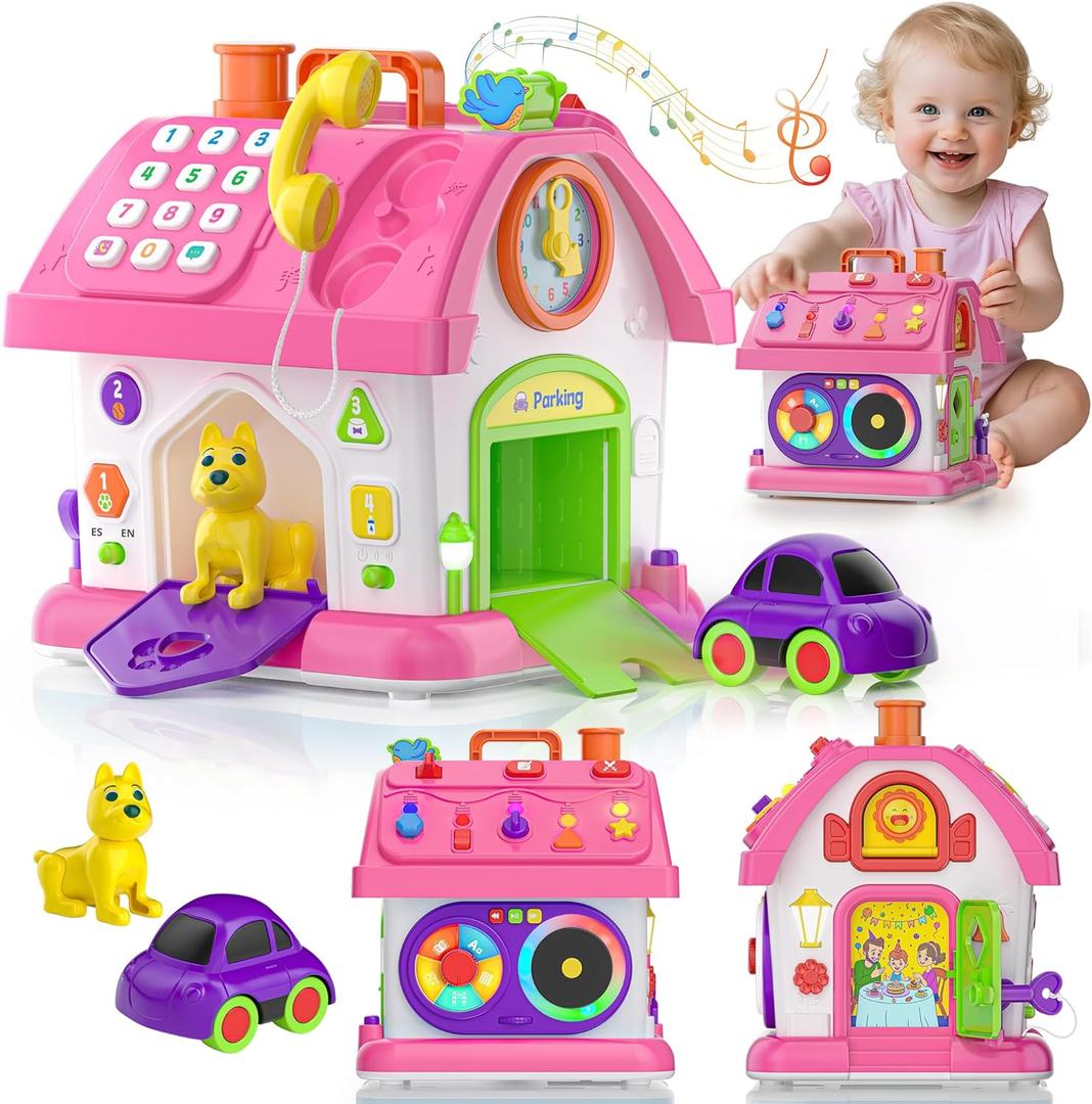 Hurdaos Montessori Toys for 1 Year Old Girls, 1st Present First Birthday Gifts for One Year Old Girl Baby Girl Boy Toy 12-18 Months, Educational Learning Toddler Montessori Toys 1-2 (Pink)