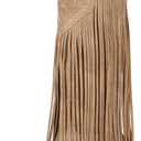 Modatope Fringe Cowboy Boots for Women Knee High Cowgirl Boots | Embroidered & Fringe Detail, Pointed Toe Mid Block Heel, All-Day Comfort, Fits Festivals, Parties, Weddings & All Occasions (Brown) 8