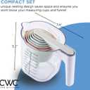 COOK WITH COLOR Measuring Cup Set - 9 PC. Nesting Stackable Liquid Measure Cup, Dry Measuring Cups and Spoons with Funnel and Scraper - Nesting Measuring Cups that Click Together for Easy Storage