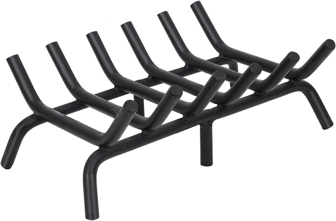 Fireplace Grate 20 inch - Fireplace Log Grates Heavy Duty Solid Round Steel | Fireplace Log Holder No Assembly | Burning Wood Log Rack for Indoor Chimney Hearth & Outdoor Camping