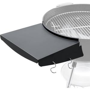 QuliMetal Grill Table Shelf for Weber Kettle Grills 22 Inch, Side Table Shelf Replaces Weber Master Touch & Original Charcoal Grill, Grill Accessories for Weber Kettle, Outdoor Steel BBQ Table Shelf