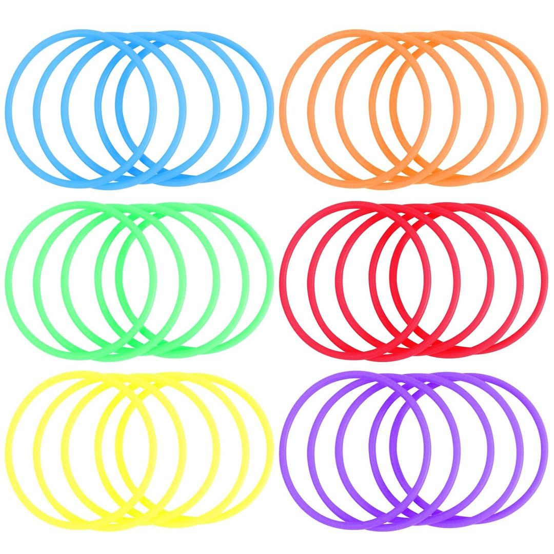 2 x Silicone Jelly Hair Tie Bracelet 30PCS Glow Bracelets Rubber Bracelets for Women 80s Style Neon Wrist Band Elastics Party Favors
