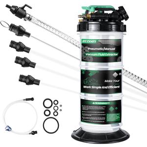 5.3 L Manual Pneumatic Fluid Extractor, Oil Change Vacuum Pump Extractor with 5 Tubes and A Brake Bleeding Hose for Automotive, Boats