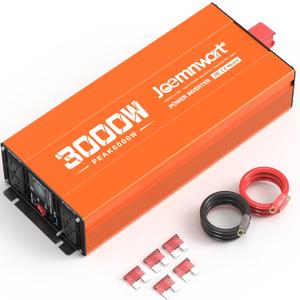 3000W Power Inverter 12V DC to 120V AC Car Converter for RV Truck Inverter with 4 AC Outlets, USB/Type-C Fast Charging Ports, LCD Display