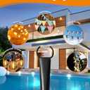 Pack of 6 String Light Poles for Outside, Thickened Metal Lights Hanger Pole Outdoor with Fork, Lighting Hanging Post Accessories for Patio Decor Garden Backyard Yard Front Porch Outside Decorations