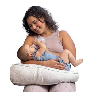 Boppy Uplift Nursing Pillow - Wedge Bottle & Breastfeeding Pillow to Reduce Spit-Up and Reflux Symptoms, with Body-Inclusive Opening and Belt, Baby Safety Alliance Verified - Cream Retro Squiggles