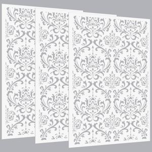 Colingmill 3 Pcs Forest Wall Stencils for Painting 36" x 23" Large Wall Stencil Reusable Fern Boho Wallpaper for Kitchen, Room, Furniture Floors Home Decor(Classic Style)