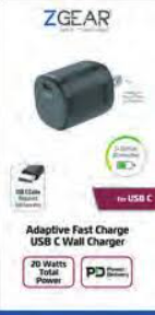 ZGear Adaptive Fast Charger USB C Wall Charger