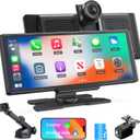 Avylet Wireless Apple Carplay Screen, Android Auto, with 4K Dash Cam,1080P Rear Camera, 9.26'' Portable Car Stereo Touchscreen, Voice Control, GPS Navigation, Mirror Link, Bluetooth,AUX,FM