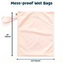 Tiny Twinkle Mess Proof Wet Bags | 2-Pack Reusable Waterproof Wet Bags for Swimsuits | Baby Clothes | Travel & Diaper Bag (Pink, Brown Checkers)