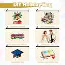 Blank Canvas Bag Zipper Pouch Makeup Bags Bulk Multi-Purpose Canvas Pencil Pouch Cosmetic Bag with Zipper Blank Travel Toiletry Bag for DIY Craft Storage(8.3 x 5 inches) (Beige)