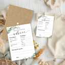 2 x Prediction & Advice Baby Shower Games,30 Fill In Greenery And White Game Cards,Wishes For Baby,Advice For New Parents, Gender Reveal, Party Decorations & Supplies-B08