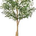 Artificial Olive Trees 6ft, Faux Faux Olive Tree Indoor with Realistic Tall Fake Plant Tree Trunk and Fruits,Olive Branches Silk Plants for Home Room Office Decor and Housewarming Gift 