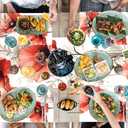 Merry Christmas Vintage Table Runners and Placemats Set of 6, Abstract Painting Design Woven Fabric Coasters for Dining Table, Kitchen, Party Decor (Flower-1, Set of 6)