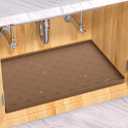 Sdpeia Under Sink Mat for [19" x 12"] Cabinet, Upgraded Silicone Waterproof Mat Kitchen Cabinet Liner Cabinet Protector Kitchen Organizers and Storage (Brown)