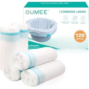 100Disposable Commode Liners for Bedside Commode, Beside Commode Liners, Portable Potty Liners for Adults, Toilet Liners Portable Commode Bags for Commode Chair (Blue - 100Liners)