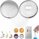 BEAMNOVA 50 Sets of 75mm 2.95 in (Approx. 3 inch) Magnetic Metal Button Parts Supplies Fridge Magnet Bottle-Opener for Button Maker Machine Round Pin Maker, Supplies Only, Machine NOT Included