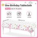 3 x 3Pcs Silly Goose Birthday Tablecloths Decorations Girl, Pink Bow One Silly Goose First Birthday Large Size Rectangle Plastic Goose Table Cloths 54 x 108 Inch