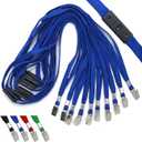 Beebel Blue Lanyards 25 Pack Breakaway Lanyard Comfortable Neck Straps Premium Bulk Lanyards Badge Bulldog Clip