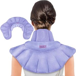 REVIX Microwave Heating Pad for Neck Shoulders and Back with Moist Heat, Weighted Microwavable Heated Neck Wrap Warmer, Scented