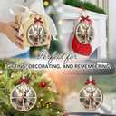 4 x Hunting Christmas Ornament 2025 - Deer Hunting Ornament for Christmas Tree - Deer Gifts for Hunters, Dad, Husband, Brother - Two-Layer Wooden Ornament Hanging Decoration, Outdoor Gift Ideas