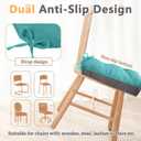 MAGIC ELEPHANT Chair Cushions for Dining Chairs, Memory Foam Kitchen Chair Cushions Set of 4, Non-Slip Thick Dining Room Chair Pads Seat Cushions, 15.5" x 15.5" x 4" (Aqua Green)