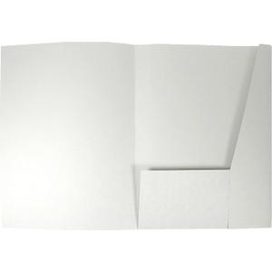 LUXPaper 9" x 12" No Glue Pocket Folder | Two Pocket | Natural White | 92lb. Cover | 100% Cotton | 25 Qty