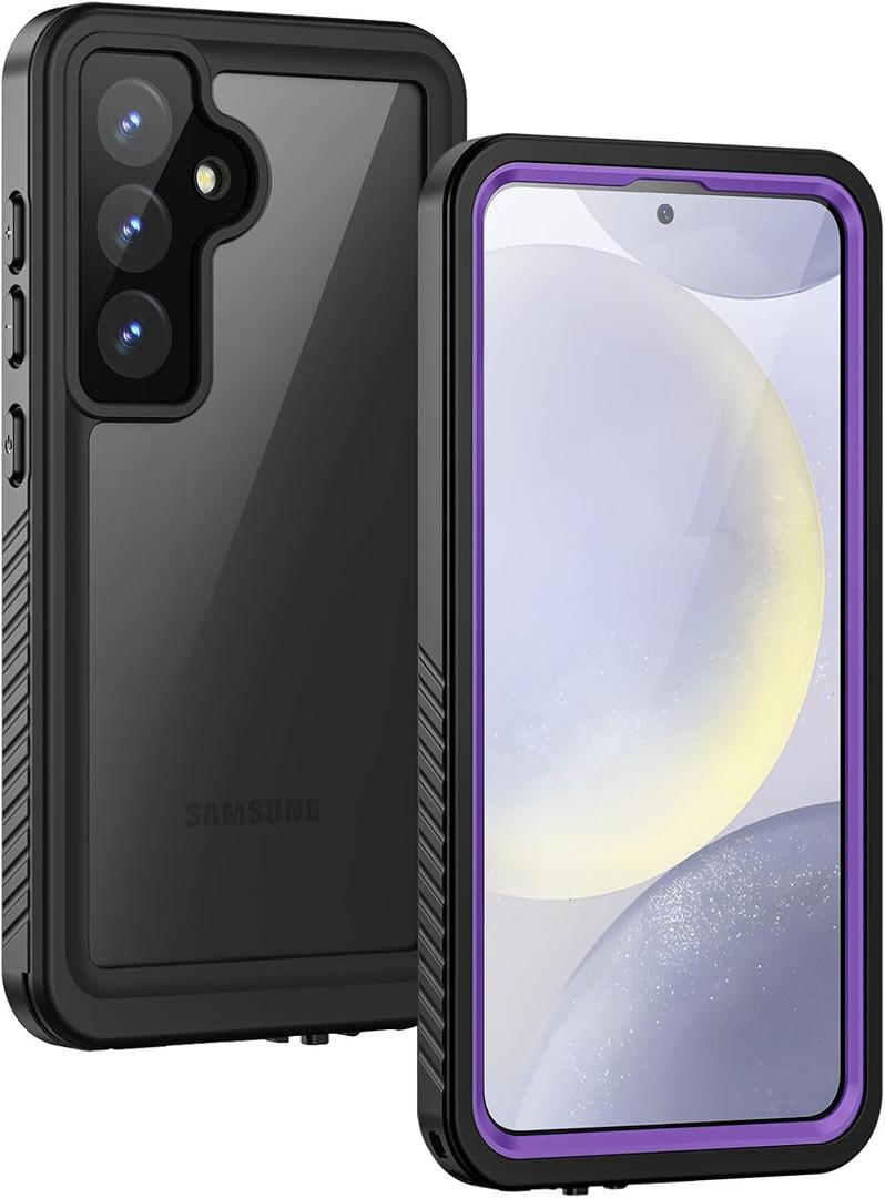 Lanhiem for Samsung Galaxy S24 Phone Case, IP68 Waterproof Dustproof, Built-in Screen Protector, Rugged Full Body Shockproof Protective Cover for Galaxy S24 5G 6.2 Inch, Purple