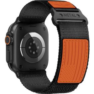 Rugged Nylon for Apple Watch Band for Men Series 11/10/9/8/7/6/SE/5/4/3/2/1 iWatch Bands Man,Soft Woven Adjustable Stars-Stripes Flag Wristbands Strap for Apple Watch SE 3/2/1 42mm 41mm 40mm 38mm