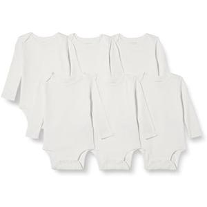 Amazon Essentials Unisex Babies' Long-Sleeve Cotton Bodysuits, Pack of 6, 12 M