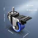 Stem Caster Wheels 2 inch Heavy Duty, Swivel Threaded Stem Mount Casters Set of 4 with American Size UNC 1/4"-20 x 1