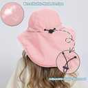 Outdoor Kids Sun Hat with Neck Flap UPF 50+ Quick Dry Beach Hats for Baby Boys Girls Age 2-12 Years Adjustable (Pink)