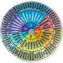 party greeting Wheel of Emotions Feelings Pillow Round Velvet Feelings Wheel Emotion Throw Pillow Circle Seating Floor Cushion for Office Home Room Sofa Decor Counselor Physical Therapist Gifts (Colorful)