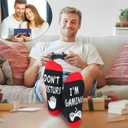 Do Not Disturb I'm Gaming Socks,Men Gifts for Men Teen Boys Dad Him Son Fathers,Valentines Christmas Stocking Stuffers (Large, Red)