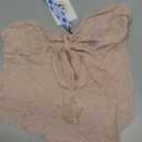 CIDER Summer Tube Tops for Women Floral Tie Front Cute Tops Sexy Going Out Tops Trendy Strapless Mesh Flowy Top Casual (Medium, Light Pink)