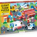 Mudpuppy Rescue Vehicles â€“ 48 Piece Giant Floor Jigsaw Puzzle Featuring A Colorful Scene of Different Kinds of Rescue Transportation Vehicles and Adorable Rescue Characters
