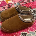 Haute Hippie 
Genuine Suede Fuzzy Slippers for Women Winter Warm House Shoes Cozy Mini Boots for Indoor Outdoor (7.5-8, Chestnut)