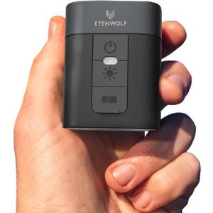 ETENWOLF AIR 3 Air Pump for Inflatables with 2600 mAh Battery & Camping Light, Ultra-Fast and Mini Electric Air Pump, Inflate Deflate for Air Mattress, Pool Floats, Vacuum Storage Bags (Black)