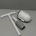 Upgraded Toilet Plunger with Holder, Wall Mounted Toilet Bowl Plunger with Hideaway Caddy, Dual Handle Plunger for Bathroom Built-in Drip Tray, White