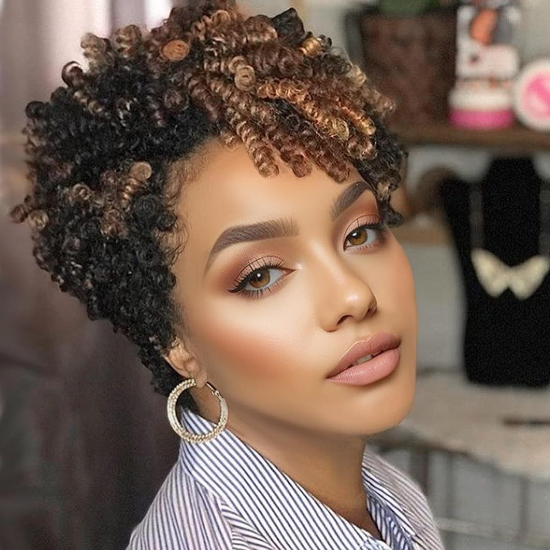 PHOCAS 10'' 5Packs Short Curly Crochet Hair Jump Wand Crochet Braids For Black Women 6MM Natural Black to Gloden Blonde