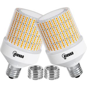 70W LED Corn Light Bulb, 700W Equivalent 9100LM, 3000K Warm White, Waterproof & 90% Energy Saving, E26/E39 Base Outdoor Light Bulbs for Garage, Factory, Shop (2-Pack)