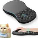 Black Ergonomic Mouse Pad with Wrist Rest Support,Non-Slip PU Bottom & Memory Foam Massage Bulge Cat Paw Pad Design,Relieves Carpal Tunnel Pain-an Ideal Mousepad for Office Desk Accessories