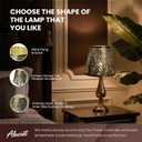 Double Small Bronze Gold Lamp Shade Clip On Bulb Set of 2, Alucset Barrel Fabric Lampshade for Table Chandelier Wall Lamp 5x8x7 Inch 2Pcs