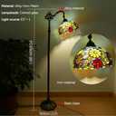 American Retro LED Floor Lamp European Luxurious Creativity Living Room Bedroom Study Villa Hotel Color Glass Read Floor Lamp (Style 23)