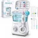 Bostontech Water Flosser Deep Oral Cleaning with Electric Power Oral irrigator with 10 Adjustable Pressure Levels 9 Nozzles Includes Special Nasal tip 600 ml Tank Ideal for Gums Braces Implants