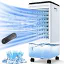 Portable Air Conditioners, Evaporative Air Cooler w/7H Timer for Auto-Off, 4 Modes & 3 Speeds