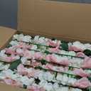 Pack of 6 Wedding Arch Decorations, 19.7 inch Artificial Flower Table Centerpieces Floral Arrangement for Wall Backdrop Party Bridal Shower Event Decor - Pink & White