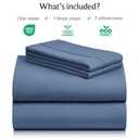 LuxClub 4 PC Queen Sheet Set, Breathable Luxury Bed Sheets, Deep Pockets 18" Wrinkle Free Cooling Sheets Machine Washable Hotel Bedding Silky Soft - Oxford Queen